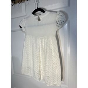 The Children's Place Baby Girl Cream Knit Lace‎ Chevron Dress Size 3T